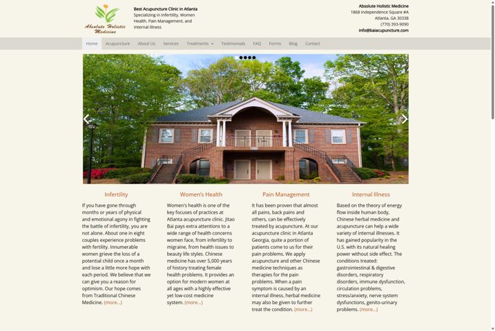 Website preview for Jitao Bai, L.Ac.