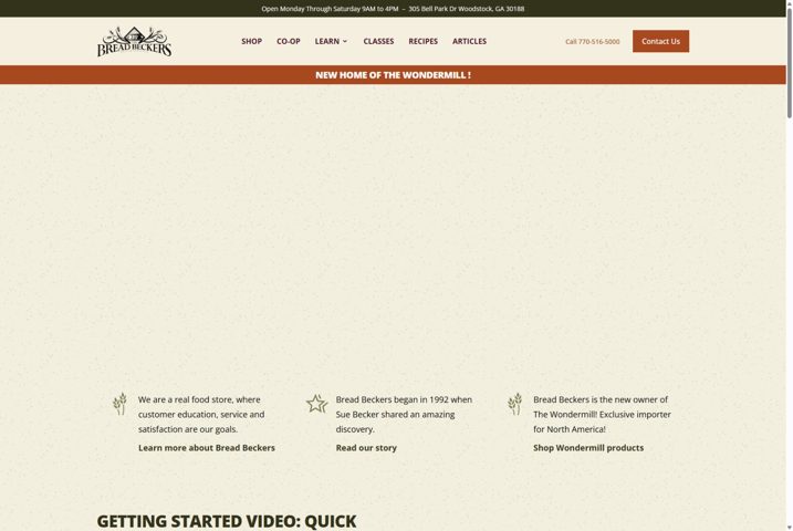 Website preview for Bread Beckers