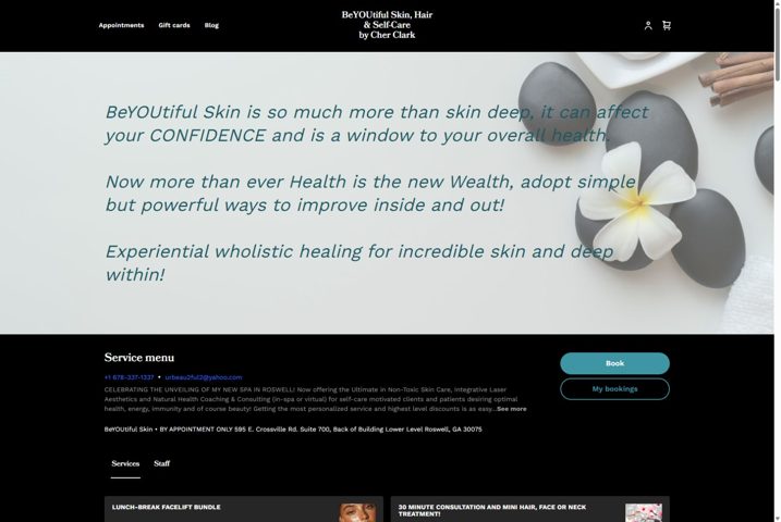 Website preview for Cher Clark