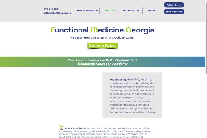Website preview for Krishna Doniparthi, MD