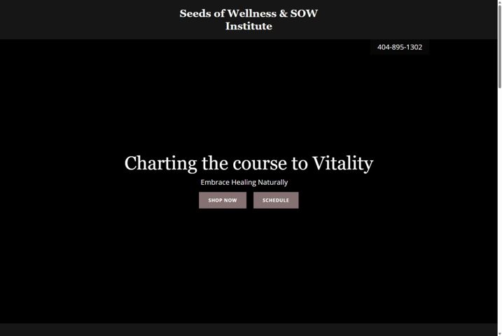 Website preview for Seeds of Wellness & SOW Institute / Shannon Gowland