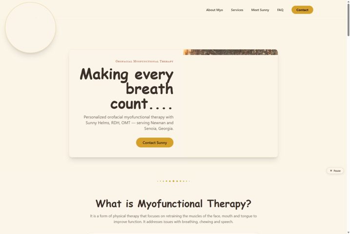 Website preview for Sunny Helms