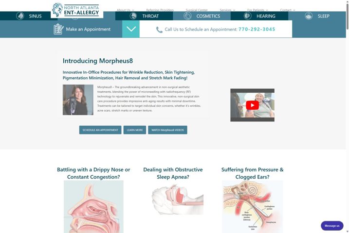 Website preview for Joseph Sciarrino, MD, FAOA