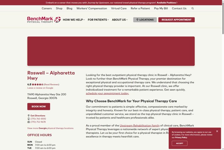 Website preview for BenchMark – Alpharetta