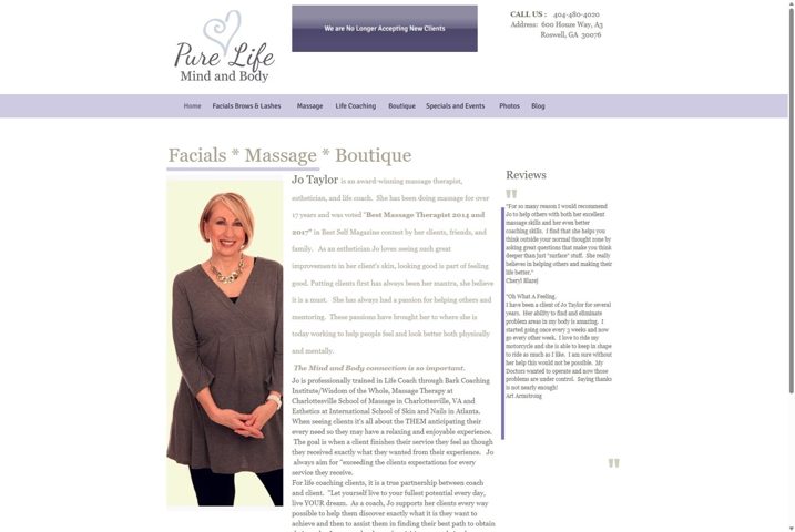 Website preview for Jo Ann Taylor