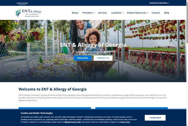 Website preview for Northside ENT and Allergy