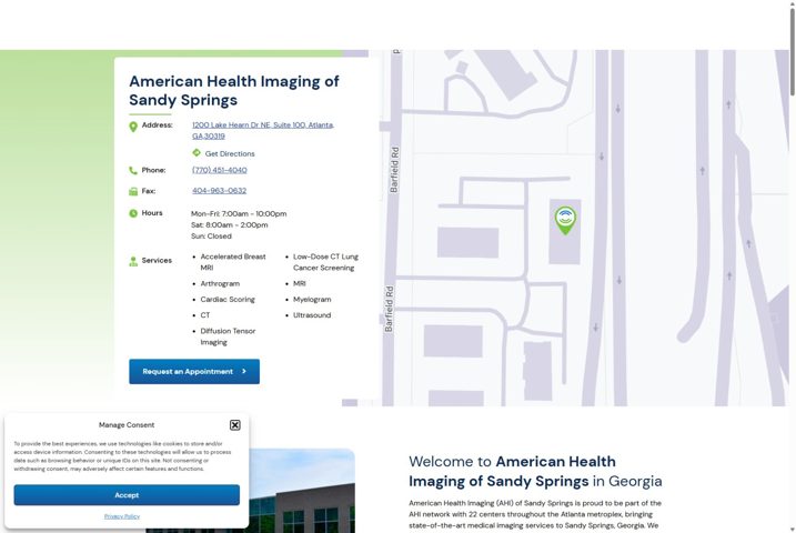 Website preview for Dunwoody Imaging