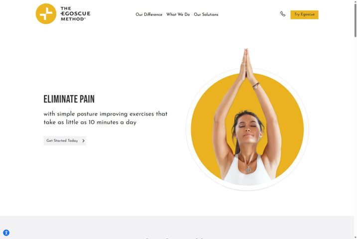 Website preview for Egoscue Clinic